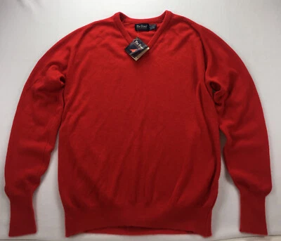 NWT Vintage Par Four Sportswear V-Neck Sweater XL Red 100% Acrylic Made In USA - Image 1 of 3