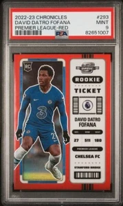 2022-23 Chronicles EPL Soccer Rookie Ticket Red David Datro Fofana RC #203 PSA 9 - Picture 1 of 2