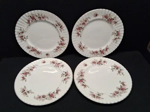 4 ROYAL ALBERT LAVENDER ROSE DINNER PLATE 10.5 FACTORY 2ND VICTORIAN PINK FLOWER - Picture 1 of 8