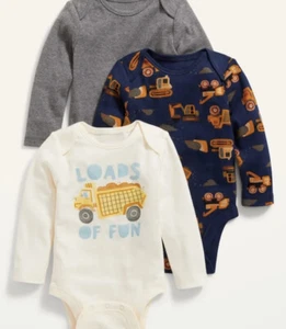 NWT lot baby boys 3 6 months baby shower truck bodysuit Gift set long sleeve - Picture 1 of 7