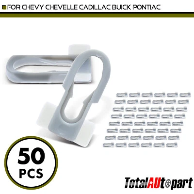 50Pcs Belt Reveal Trim Molding Retainer Clips for Chevy El Camino Cadillac Nylon - Image 1 of 4