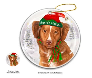 Santa's Helper Ornament - Nova Scotia Duck Tolling Retriever Toller 4184 - Picture 1 of 1