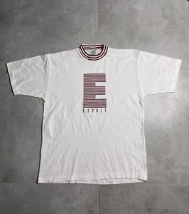 Esprit Vintage T Shirt White Italy Mens Cotton Size XL - Picture 1 of 5