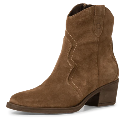 TAMARIS WOMENS 25702-41 300 Brown Suede Leather Western Styled ankle Boots - Image 1 of 4