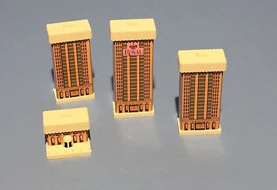 Milton Bradley Hotels 1987 modelo de juego 4844 repuesto edificios reales (4) Foto 1 de 2