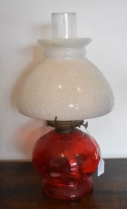 Vintage P&A Risdon Oil Lamp with Eagle Burner – USA Ruby Red Glass - Picture 1 of 24