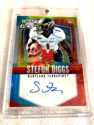 2015 STEFON DIGGS - PANINI PRIZM DRAFT PICKS TIE-DYE AUTO ROOKIE RC # 14/49🔥🔥 - Image 1 of 3