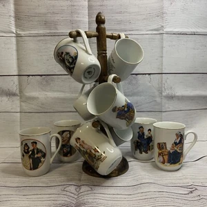 Norman Rockwell Coffee Cups Mugs Museum Collection Lot of 10 Complete 1982 - Picture 1 of 2