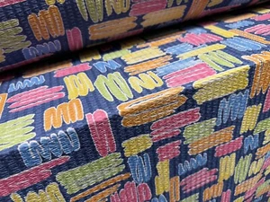 Double Jersey Stretch Jacquard Stoff, Meterware - Squiggle Print - Mehrfarbig - Bild 1 von 4