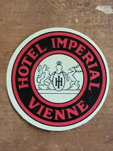 Hotel Imperial Vienne-Austria Vintage 1950's Luggage Label-Decal - Picture 1 of 2