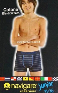 6 Boxer da bambino Navigare in cotone lavorati con elastico loggato art Moda B - Imagen 1 de 2