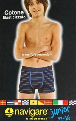 6 Kids Boxer Shorts Navigating In Cotton With Logo Elastic Art Fashion B - Image 1 of 2