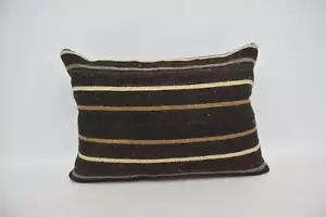 Turkish Pillow, Kilim Pillow, 20"x28" Black Cushion Case, Vintage Kilim Pillow - Picture 1 of 6