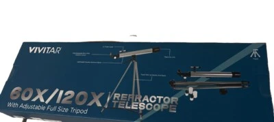 VIVITAR Refractor Telescope 60/120X Interchangeable Lenses W/ Tripod New In Box - Image 1 of 4
