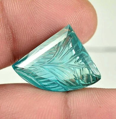 Piedra preciosa suelta tallada fantasía zafiro verde azul natural 18,90 quilates Foto 1 de 4