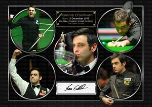 Ronnie O'Sullivan - Snooker - A4 Signed PHOTO PRINT MEMORABILIA - Picture 1 of 8