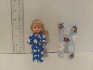 Doll Clothes Handmade to fit 4" Kelly & Tommy  doll- 2-Footsie Pjs K63 - Picture 1 of 2