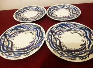 Bob Mackie Ribbon Swirl Mittagessen/Salat/Beilagenteller 4er Set - Bild 1 von 5
