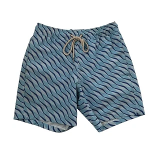 Fair Harbor Herren Badehose Shorts Gr. S blau gefüttert Wellenmuster Maritim Surf - Bild 1 von 7