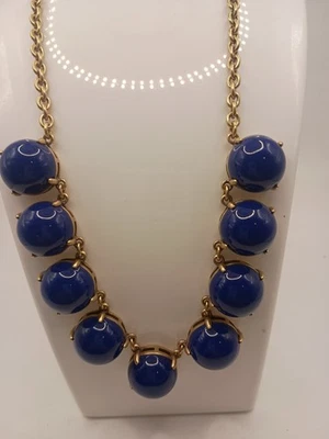 J. Collar Crew azul de una sola hebra burbuja tono dorado Foto 1 de 4