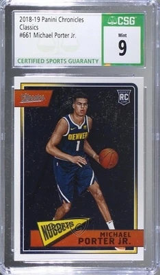 2018-19 Panini Chronicles Classics Michael Porter Jr #661 CSG 9 Mint Rookie RC - Image 1 of 2