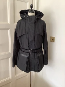 Amanda Wakeley’Elements’ X Troy Black Waxed Parka Jacket Coat L 760£ - Bild 1 von 20