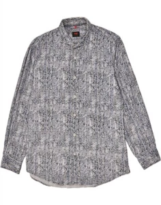 CARRERA Mens Corduroy Shirt Large Grey Floral Cotton BL88 - Picture 1 of 3