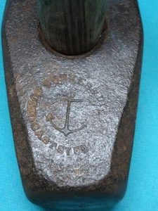 RARO Antiguo Yerkes & Plumb Ancla Logo 3 3/4 lb. Martillo de herrero trineo años 1800 - Imagen 1 de 14