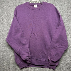 Jerzees Purple XL Sweatshirt Crewneck Pullover Casual Fleece Made in USA - Picture 1 of 6