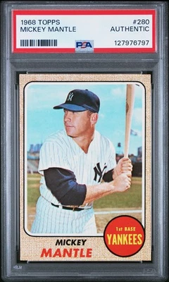 1968 TOPPS 280 MICKEY MANTLE PSA AUTHENTIC 127976797 - Image 1 of 2