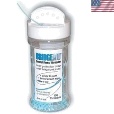 Enhebradoras de hilo dental respaldadas - 150 enhebradoras individuales en dispensador higiénico Foto 1 de 2