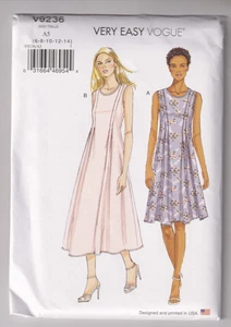 9236 VOGUE Muy Fácil - VESTIDO con Pliegues - Talla 6/8/10/12/14 - Imagen 1 de 2