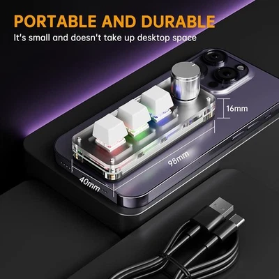 Ästhetisches kompaktes Makro-Pad mit programmierbaren Tasten und RGB-Beleuchtun - Bild 1 von 4