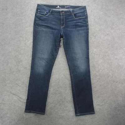 Liz Claiborne Jeans Womens 16 Blue Straight Leg Stretch Denim Dark Wash Classic - Image 1 of 4