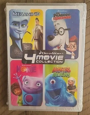 Dreamworks 4-Movie Collection Megamind / MVA / Home /Mr Peabody & Sherman B.New - Image 1 of 2