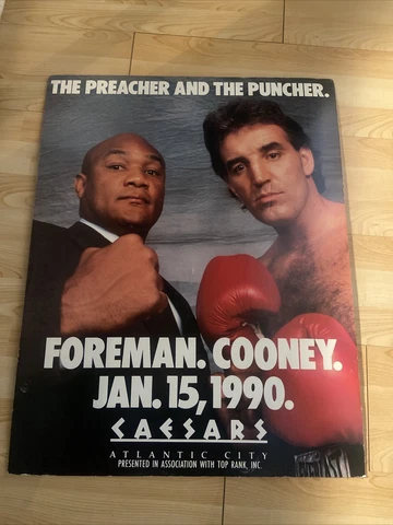 Vintage Original George Foreman vs Gerry Cooney 1990 Boxing Fight Poster Cover