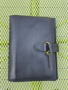 VTG KENNETH COLE NEW YORK BLACK LEATHER REFILLABLE JOURNAL NOTEBOOK DAYTIMER 8X6 - Picture 1 of 24