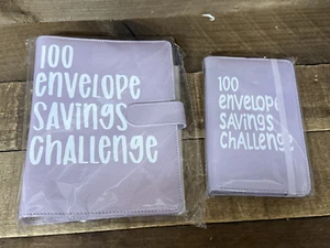 ⚡️Set of 2 - 100 Envelope Money Budget Saving Challenge Binder Book Purple NEW⚡️ - Picture 1 of 2