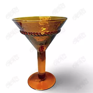Martini de vidrio ámbar Pier 1 único de colección raro - Imagen 1 de 6