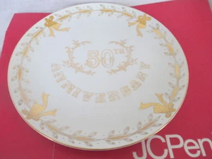 Lefton China Collectors Plate "50th Anniversary" Gold Plated Plate - Picture 1 of 6