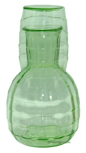 Hocking Glass Company Green Block Optic Depression Glass Guest Set / Tumble Up - Picture 1 of 9
