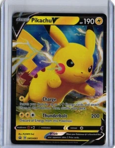 Pikachu V SWSH061 BLACK STAR PROMO Shining Fates Pokemon TCG Free Shipping - Picture 1 of 2
