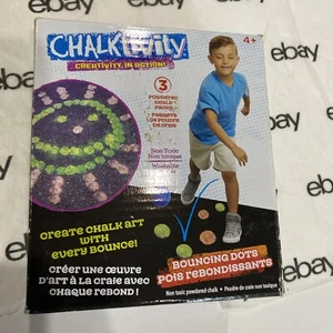 Bouncing Chalk Dot ball 3 Powdered Chalk Packs outdoor play 4+ washable toy game - Picture 1 of 6