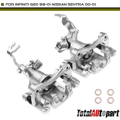2x Brake Caliper w/ Bracket for Infiniti G20 1999-2001 Nissan Sentra Rear Side - Image 1 of 4