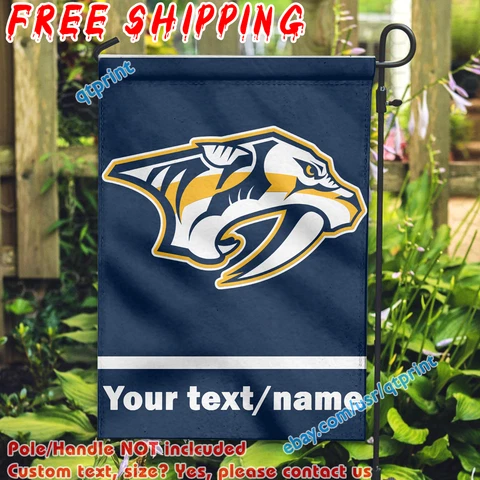 Custom Name Text Nashville Predators Garden Flag Double Sided 12x 18" Fans Gift Cover