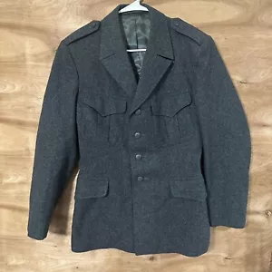 Giacca uomo in lana esercito svizzero abito uniforme top grigio militare cappotto pea piccolo ottime condizioni - Foto 1 di 11