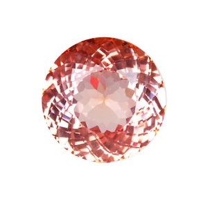 22.0 Ct Lab Created Brazil Orange Color Morganite Round Cut Gemstone for Jewelry - Picture 1 of 6