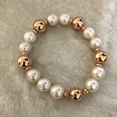 PULSERA HONORA DE PERLAS Y CUENTAS MING CULTIVADAS, CHAPADA EN ORO SS, PROMEDIO (M4343-24) Foto 1 de 4