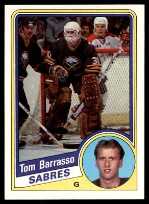 1984-85 TOPPS TOM BARRASSO ROOKIE ROOKIE BUFFALO SABRES #14 NM - Image 1 of 2