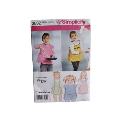 Simplicity 3802 Child's Aprons - Full Aprons & Smock Apron Sz 3-8 UNCUT Pattern - Image 1 of 3